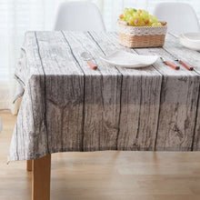 Load image into Gallery viewer, Wood Grain Tablecloth Linen and Cotton Creative Tree Pattern Striped Table Cloth Natural Wood Color Home Kitchen Table Cover