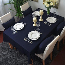 Load image into Gallery viewer, New Solid Color Cotton Rectangular Tablecloths Home Blue European-style Table Cloth