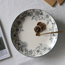 Load image into Gallery viewer, Dinner Plates Hand-painted wind flower 10 inch ceramic dish home decoration plate
