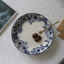 Load image into Gallery viewer, Dinner Plates Hand-painted wind flower 10 inch ceramic dish home decoration plate
