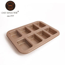Load image into Gallery viewer, Gold Square Feixin Snow Baking Mold 8 Cup Non-Stick Mini-Pound Cake Bread Mold cake tool kitchen accessories

