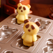 Load image into Gallery viewer, 9 cups of gold non-stick bear / duck cake baking mold kitchen bread baking tools
