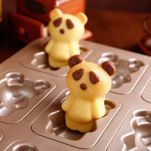 Load image into Gallery viewer, 9 cups of gold non-stick bear / duck cake baking mold kitchen bread baking tools
