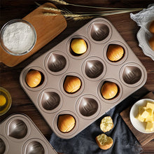 Load image into Gallery viewer, 12 cups non-stick cake baking chestnut mold oven baking tools kitchen baking tray

