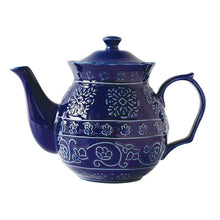 Load image into Gallery viewer, Dishes and plates Creative Design Blue embossed flower dinner plate and coffee pot
