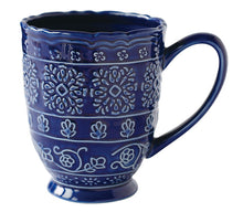 Load image into Gallery viewer, Dishes and plates Creative Design Blue embossed flower dinner plate and coffee pot
