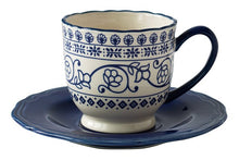 Load image into Gallery viewer, Dishes and plates Creative Design Blue embossed flower dinner plate and coffee pot
