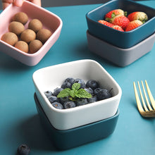Load image into Gallery viewer, Sauce dish Solid color square ceramic saucer ice cream small bowl
