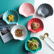Load image into Gallery viewer, Creative colorful shell shaped ceramic dessert salad plate
