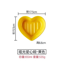 Load image into Gallery viewer, Heart-shaped colorful ceramic salad bowl baked rice plate
