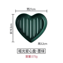 Load image into Gallery viewer, Heart-shaped colorful ceramic salad bowl baked rice plate
