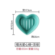 Load image into Gallery viewer, Heart-shaped colorful ceramic salad bowl baked rice plate
