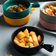 Load image into Gallery viewer, Creative simple style solid color ceramic Au Gratin bowl with handle
