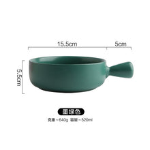 Load image into Gallery viewer, Creative simple style solid color ceramic Au Gratin bowl with handle
