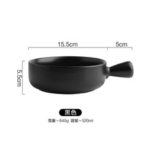 Load image into Gallery viewer, Creative simple style solid color ceramic Au Gratin bowl with handle
