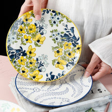 Load image into Gallery viewer, Plates  Hand painted flower cake dessert plate  plate set
