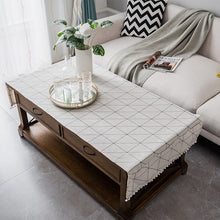 Load image into Gallery viewer, Modern minimalist geometric cotton and linen printed rectangular tablecloth
