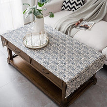 Load image into Gallery viewer, Modern minimalist geometric cotton and linen printed rectangular tablecloth
