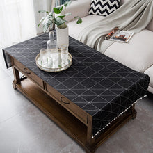 Load image into Gallery viewer, Modern minimalist geometric cotton and linen printed rectangular tablecloth
