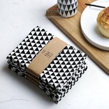 Load image into Gallery viewer, 2pcs/set tea towels 40*60cm Black and White Geometric Napkins Cotton Kitchen towels
