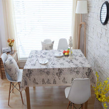 Load image into Gallery viewer, American country elegant cotton and linen letter butterfly pattern western table cloth table
